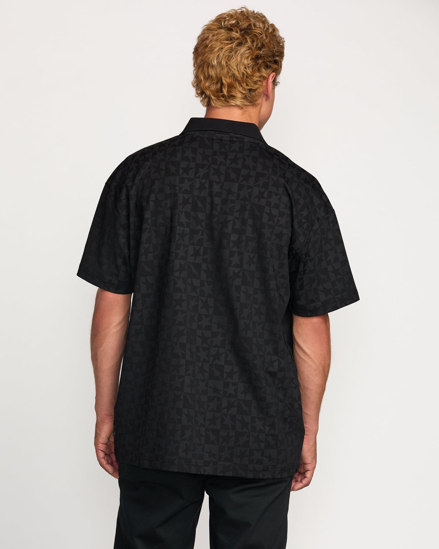 Billabong x Mami Wata Black Star Surf Club Short Sleeve Polo Shirt - Black
