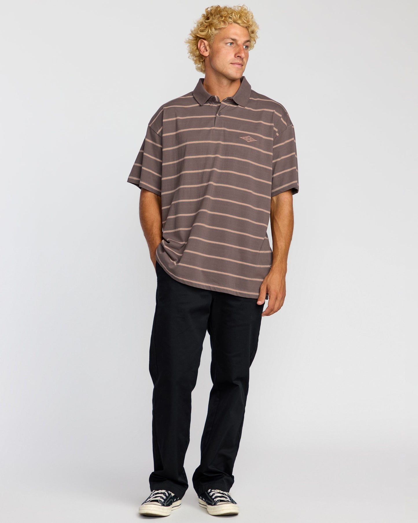 Shibuya Short Sleeve Polo Shirt - Grey Violet