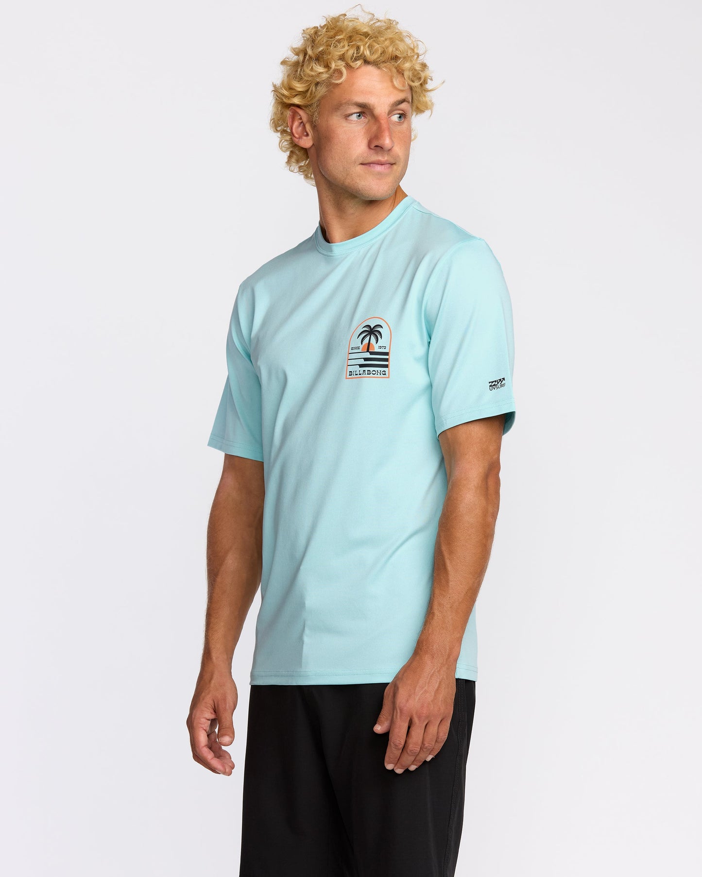 Portal Loose Fit Short Sleeve Surf Short Sleeve T-Shirt - Light Blue Heather