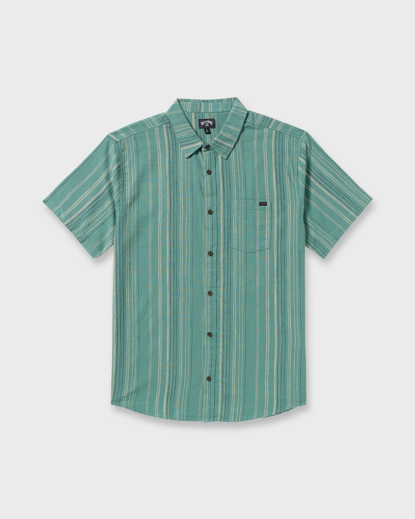 All Day Stripe Short Sleeve Shirt - Sage Green