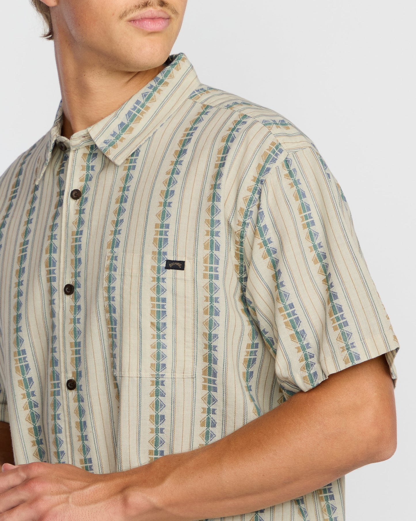 Sundays Jacquard Short Sleeve Shirt - Cream