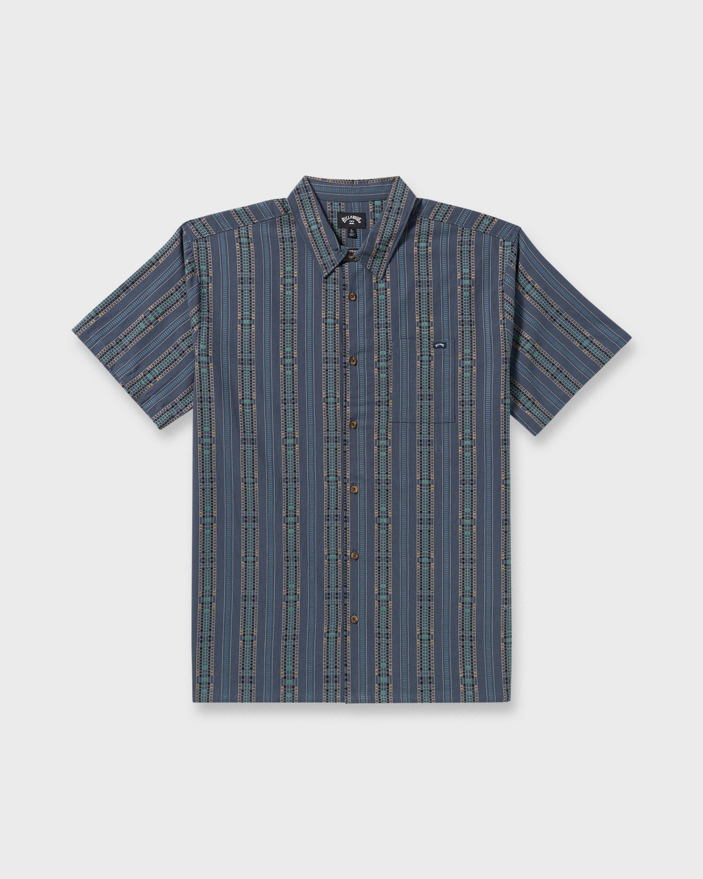 Sundays Jacquard Short Sleeve Shirt - Dark Navy