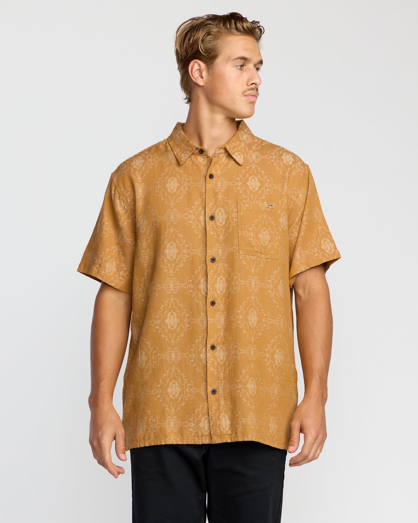 Sundays Jacquard Short Sleeve Shirt - Golden Haze
