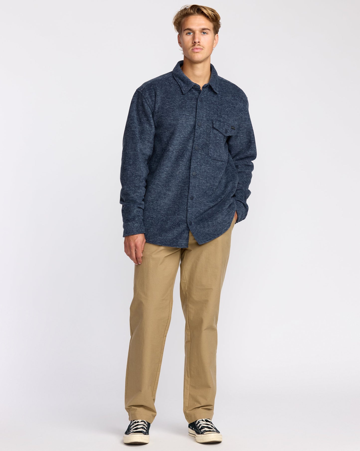 Furnace Long Sleeve Flannel Shirt - Navy