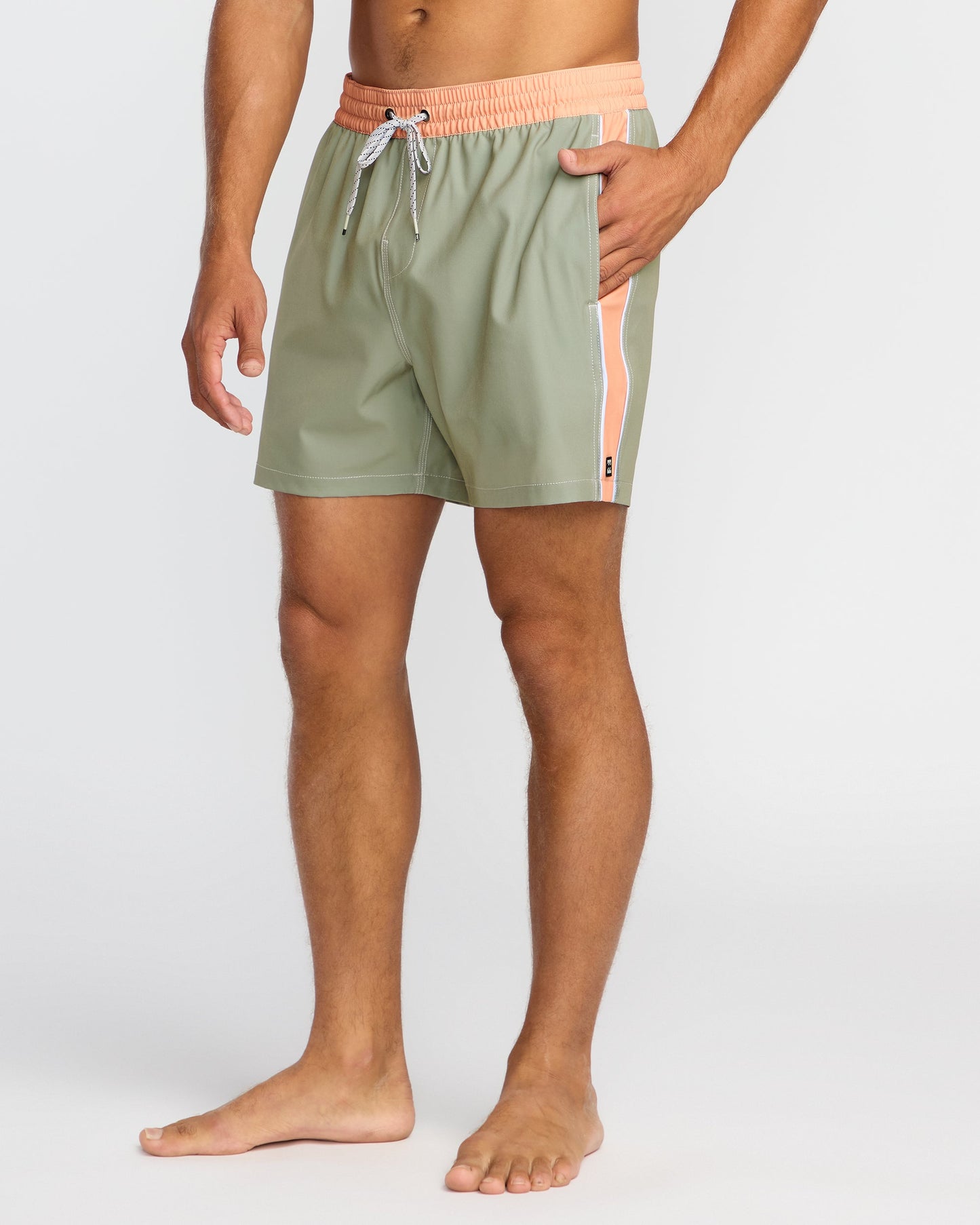 Dbah Panel Laybacks Swim Trunk - Green Ash