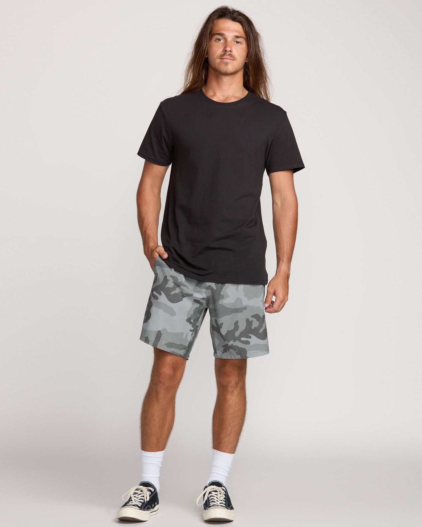 Crossfire Elastic Submersible 18" Hybrid Shorts - Black Camo