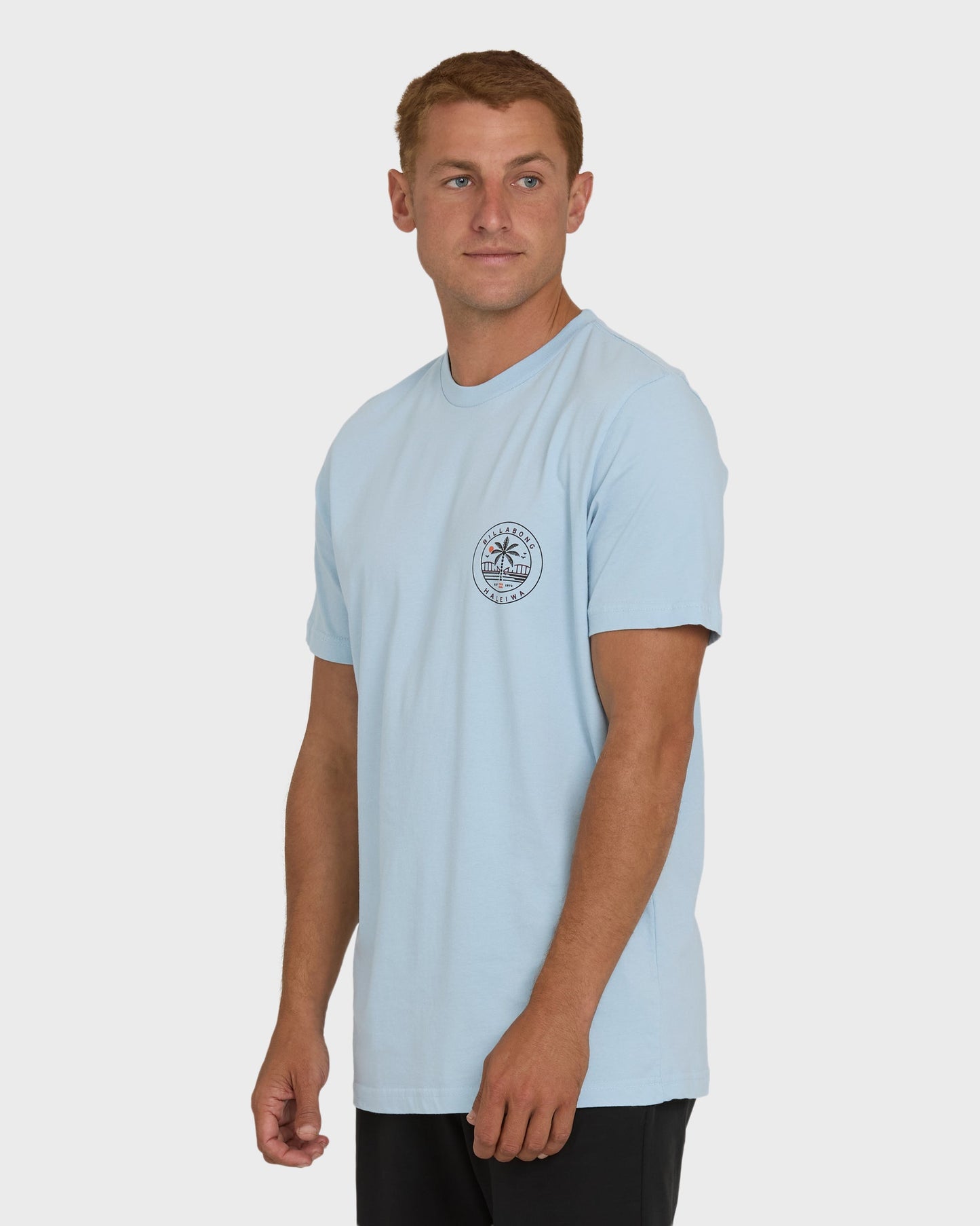 Haleiwa Badge Short Sleeve T-Shirt - Blue Mist