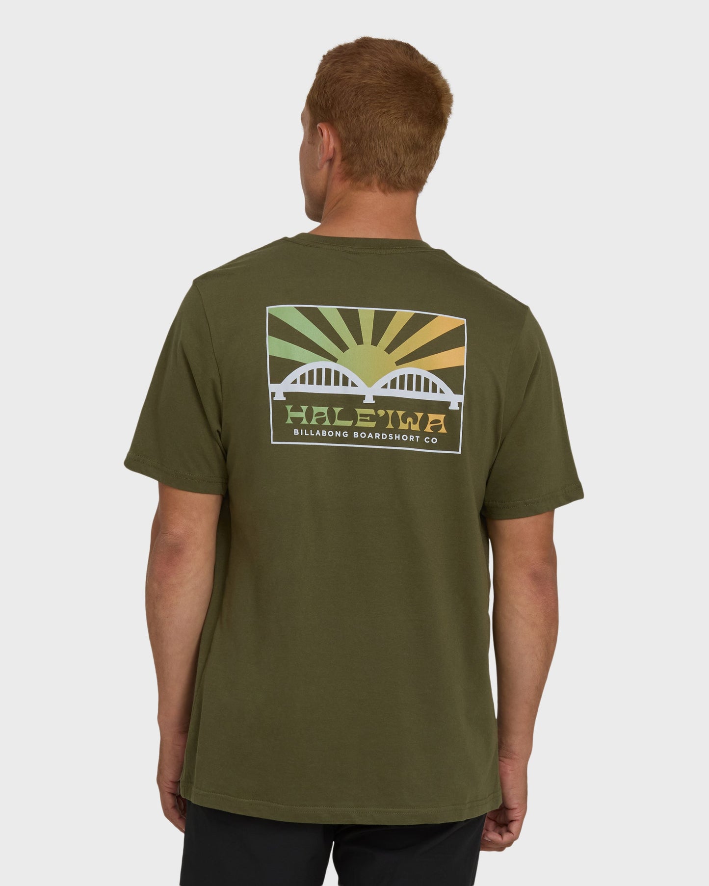 Haleiwa Rising Sun Short Sleeve T-Shirt - Army Green