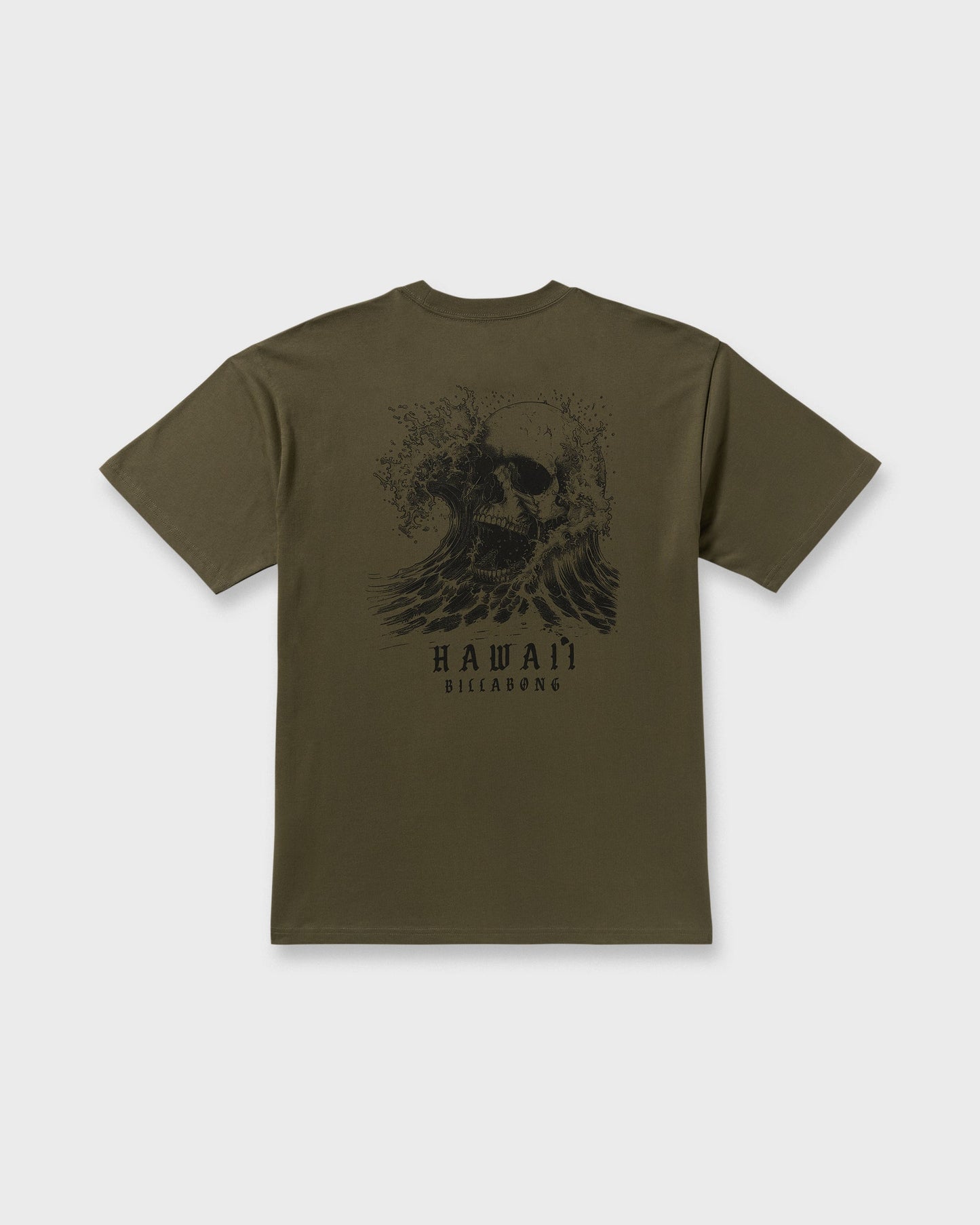 Skull Wave Hi Regular Short Sleeve T-Shirt - Military