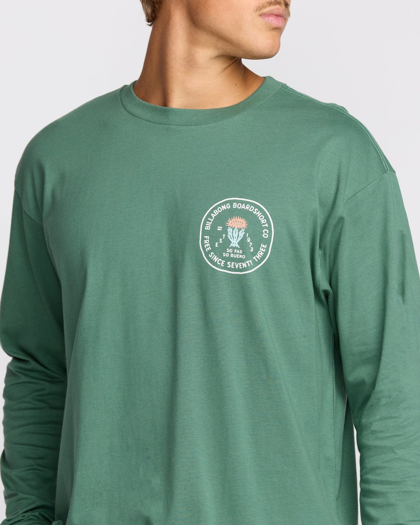 Desert Flower Regular Long Sleeve T-Shirt - Sage Green