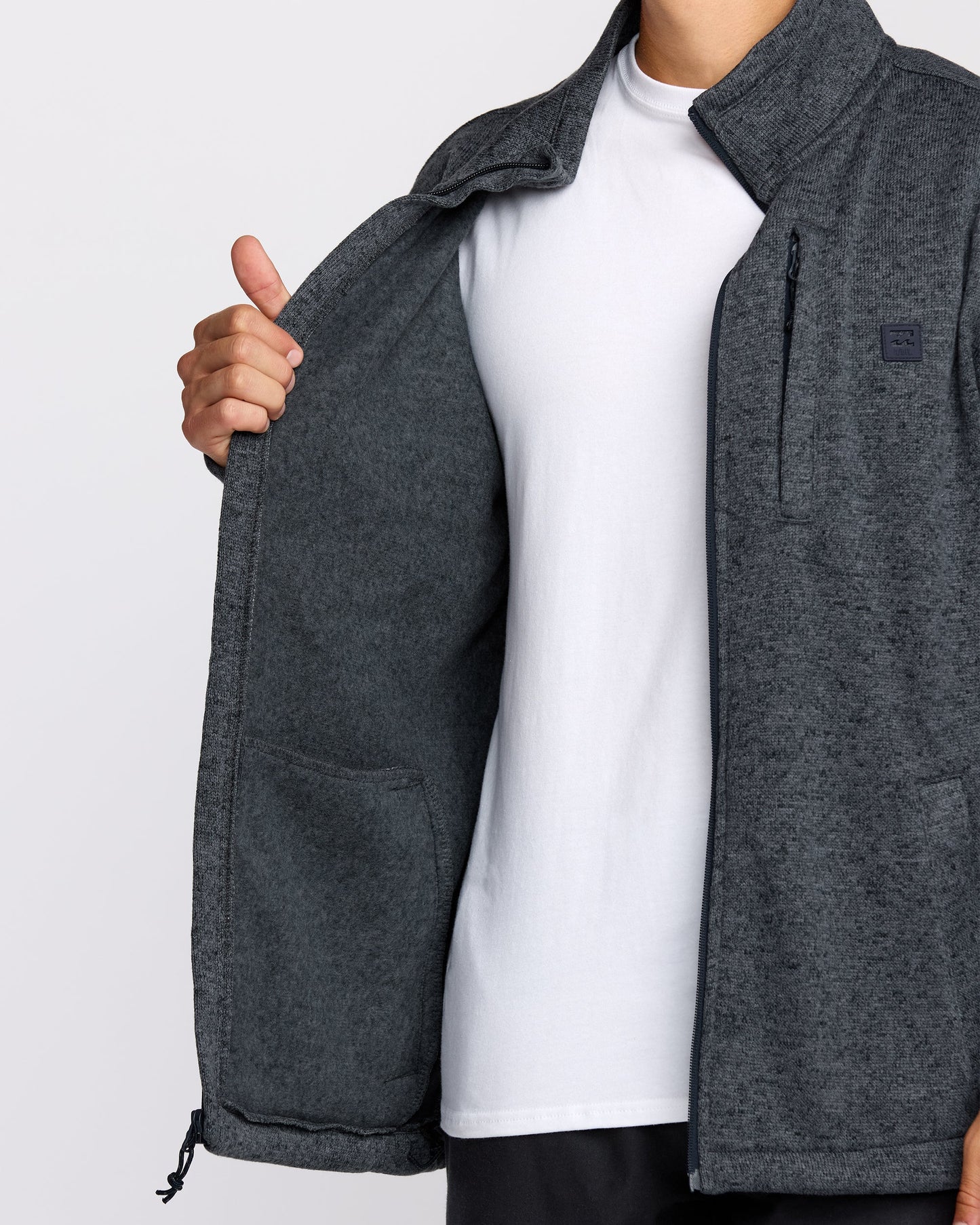 Boundary Mock Neck Zip Sweatshirt - Navy