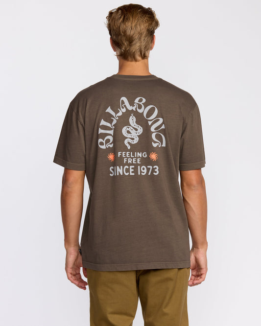 Coiled Premium Wave Wash Short Sleeve T-Shirt - Dark Brown