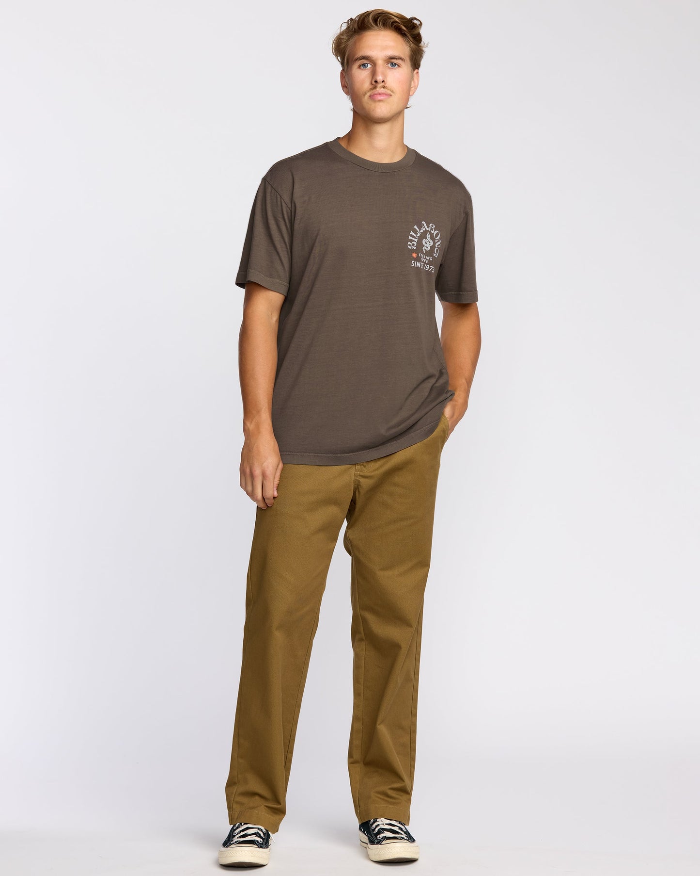 Coiled Premium Wave Wash Short Sleeve T-Shirt - Dark Brown