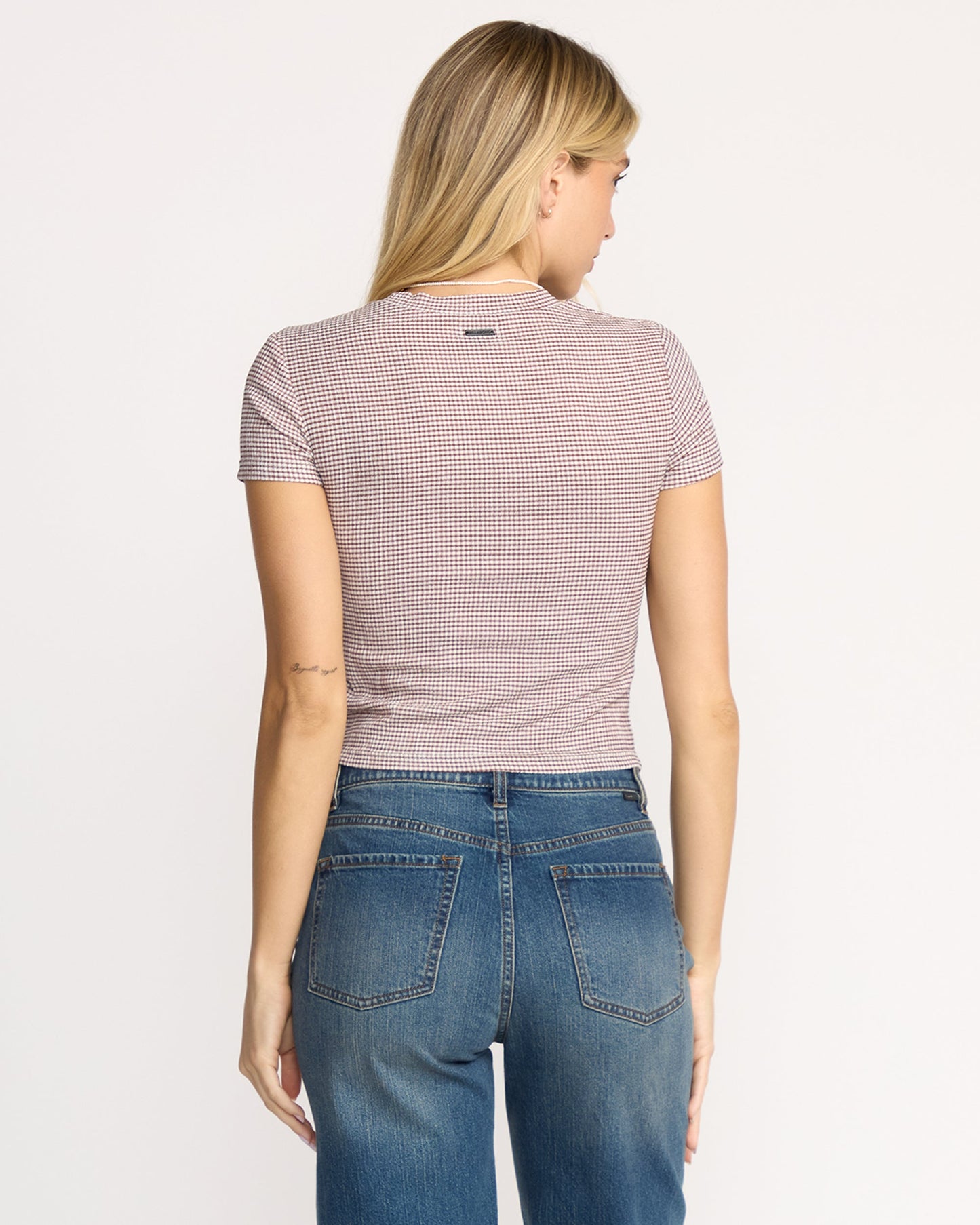 Checked Out Knit T-Shirt - Espresso