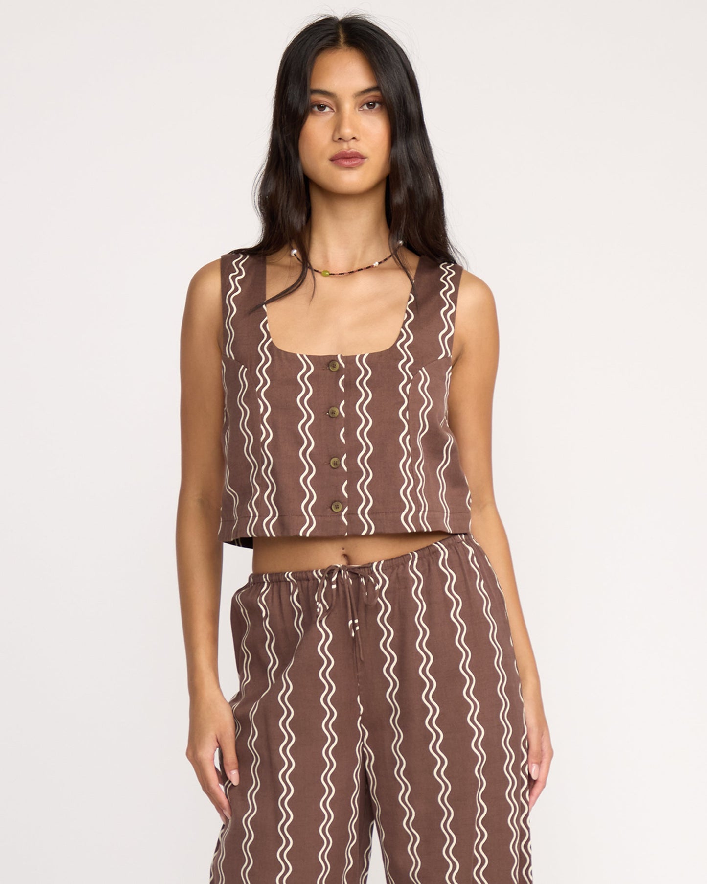 Another Wave Woven Tank - Espresso