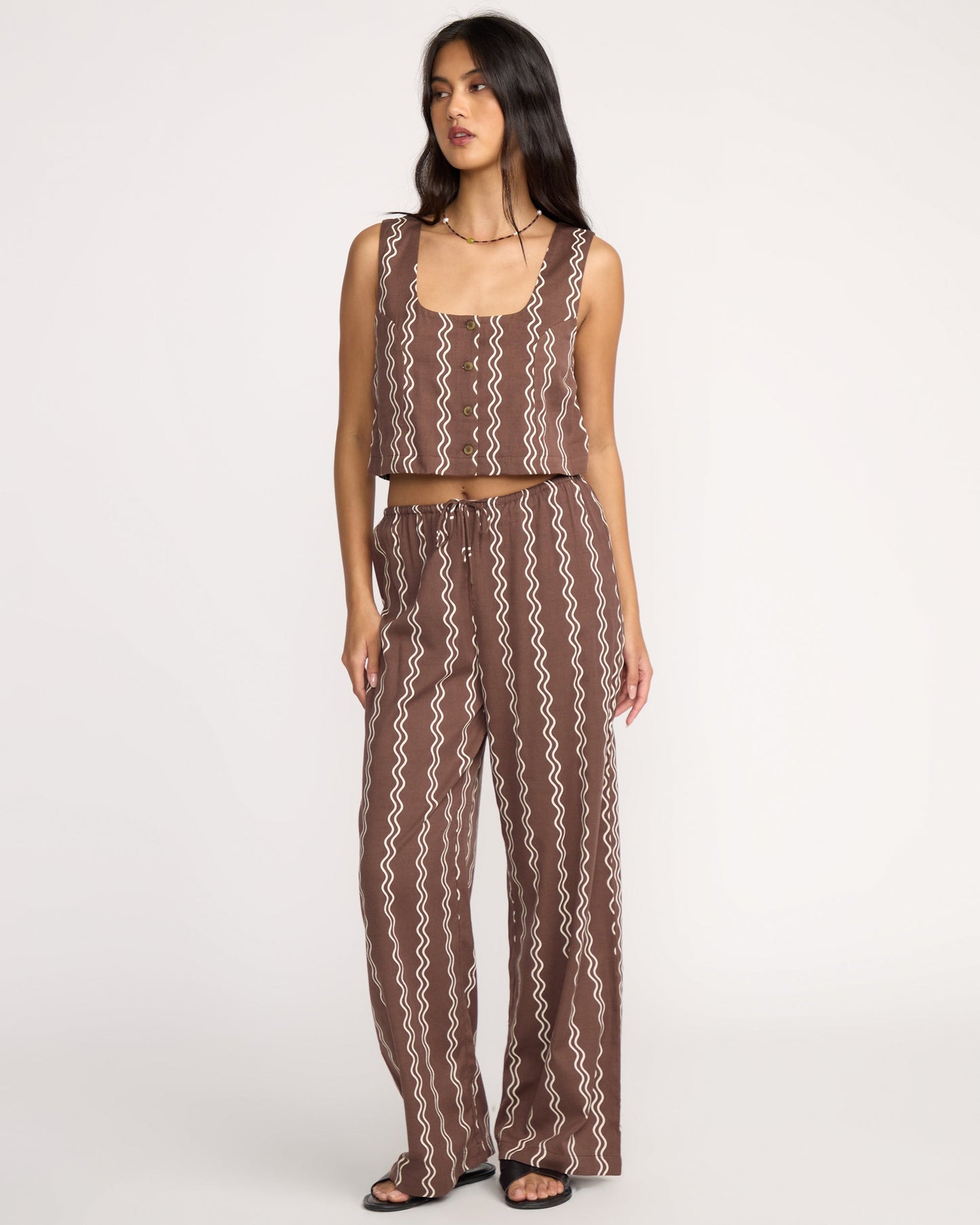 Another Wave Woven Tank - Espresso