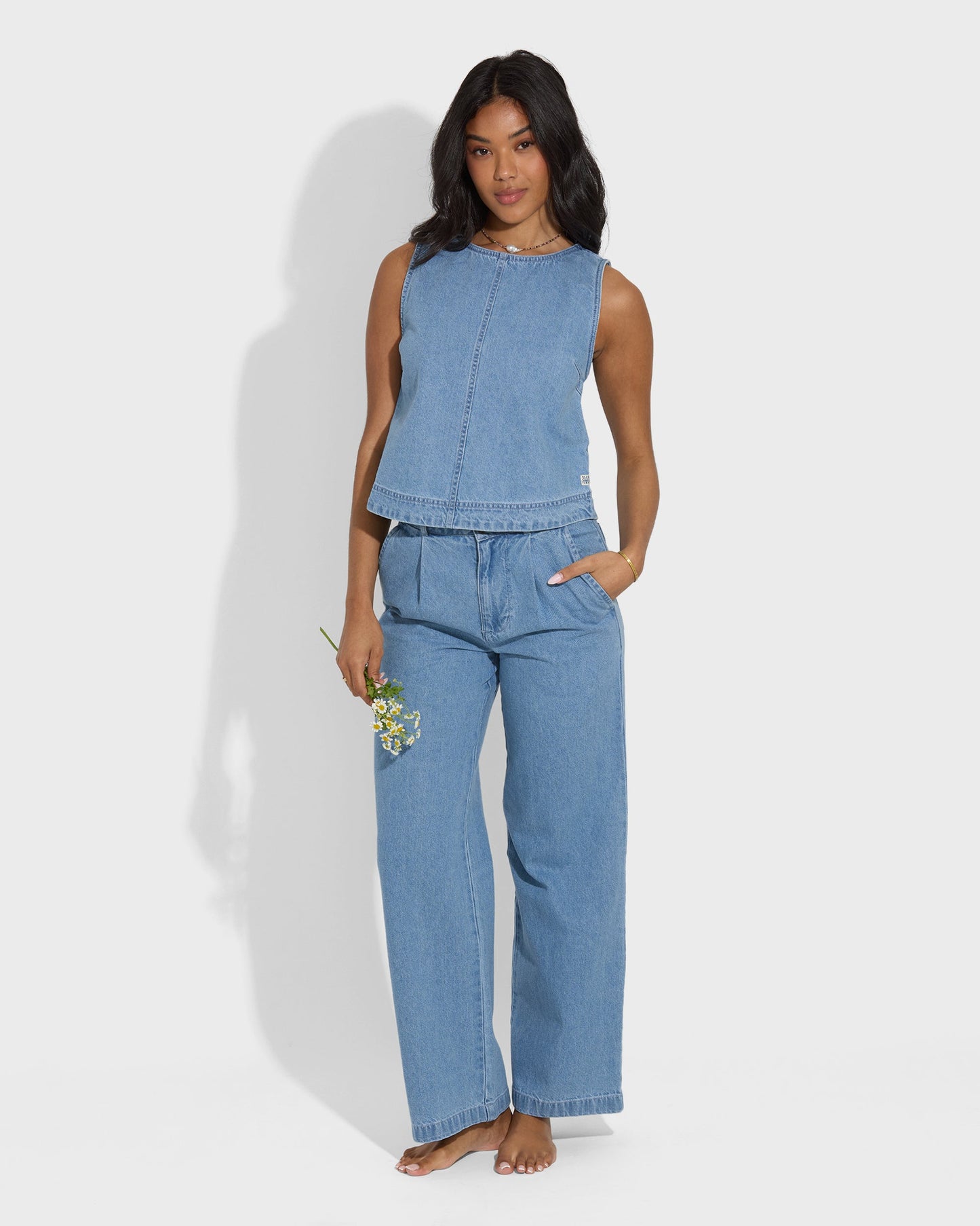 Wave Washed Pants - Sea Blue