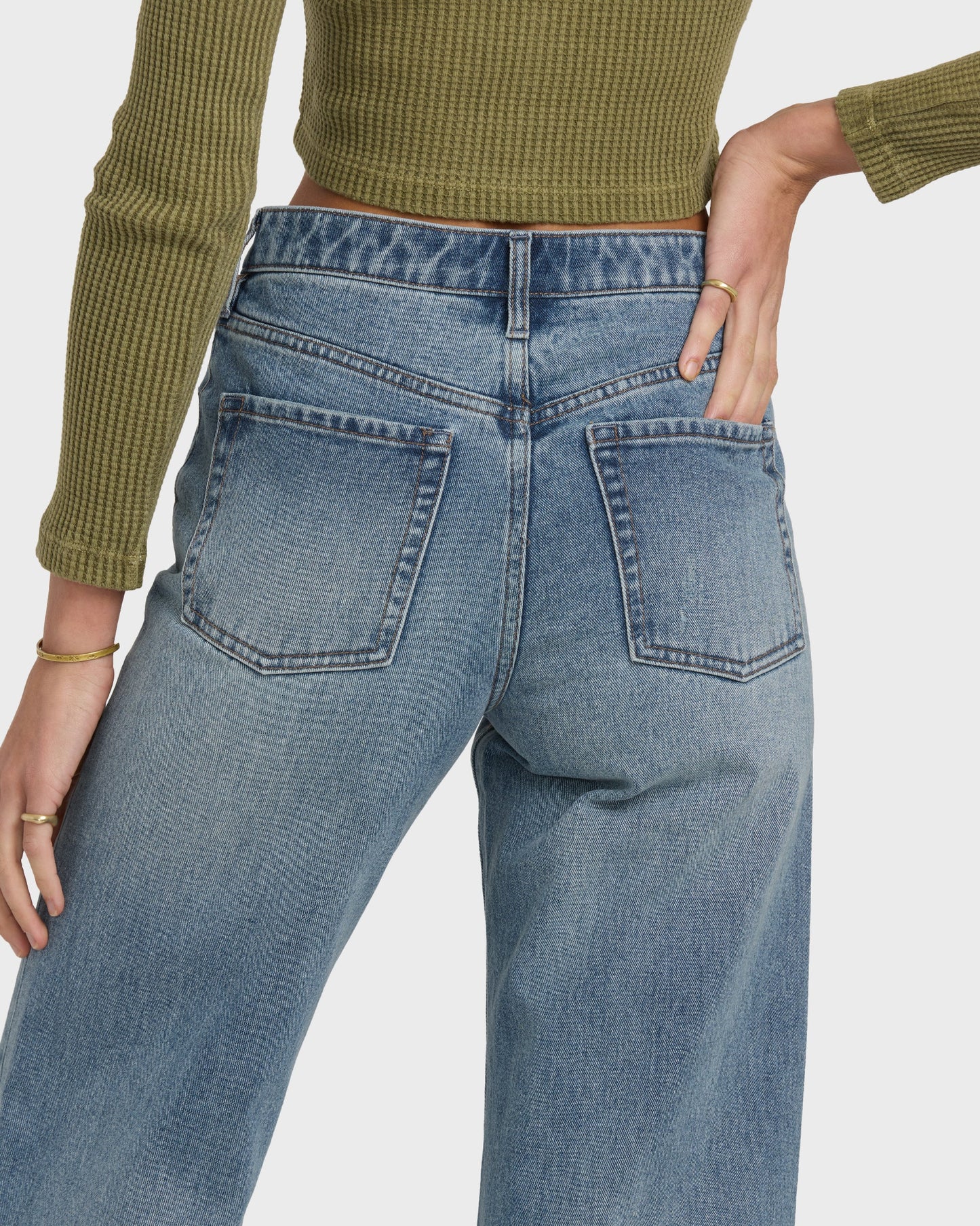 Free Fall High-Waist Denim Pants - Atlantic Deep