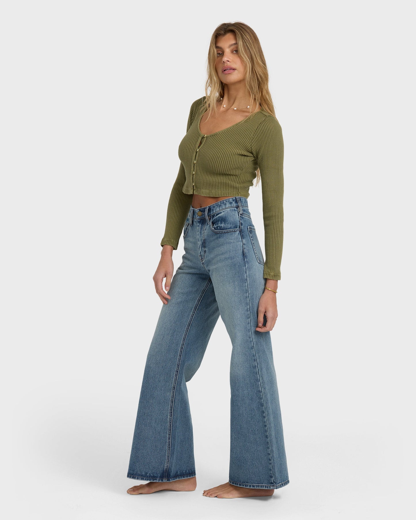 Free Fall High-Waist Denim Pants - Atlantic Deep