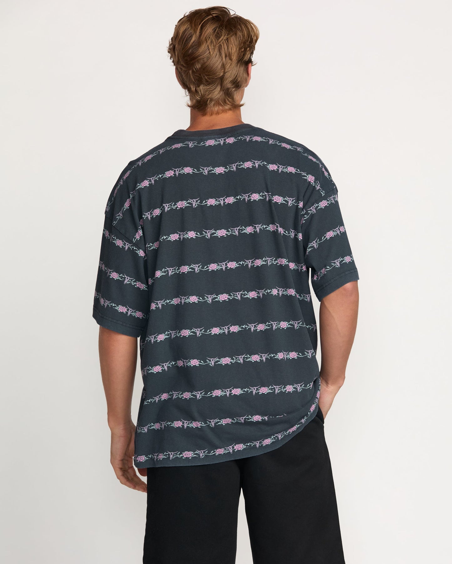 Raging Bull Stripe Tee - Washed Black