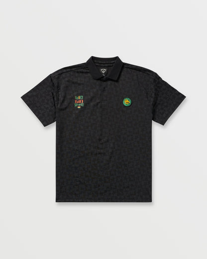 Billabong x Mami Wata Black Star Surf Club Short Sleeve Polo Shirt - Black