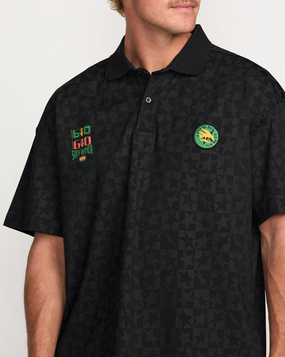 Billabong x Mami Wata Black Star Surf Club Short Sleeve Polo Shirt - Black