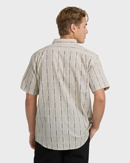 All Day Jacquard Short Sleeve Shirt - Stone