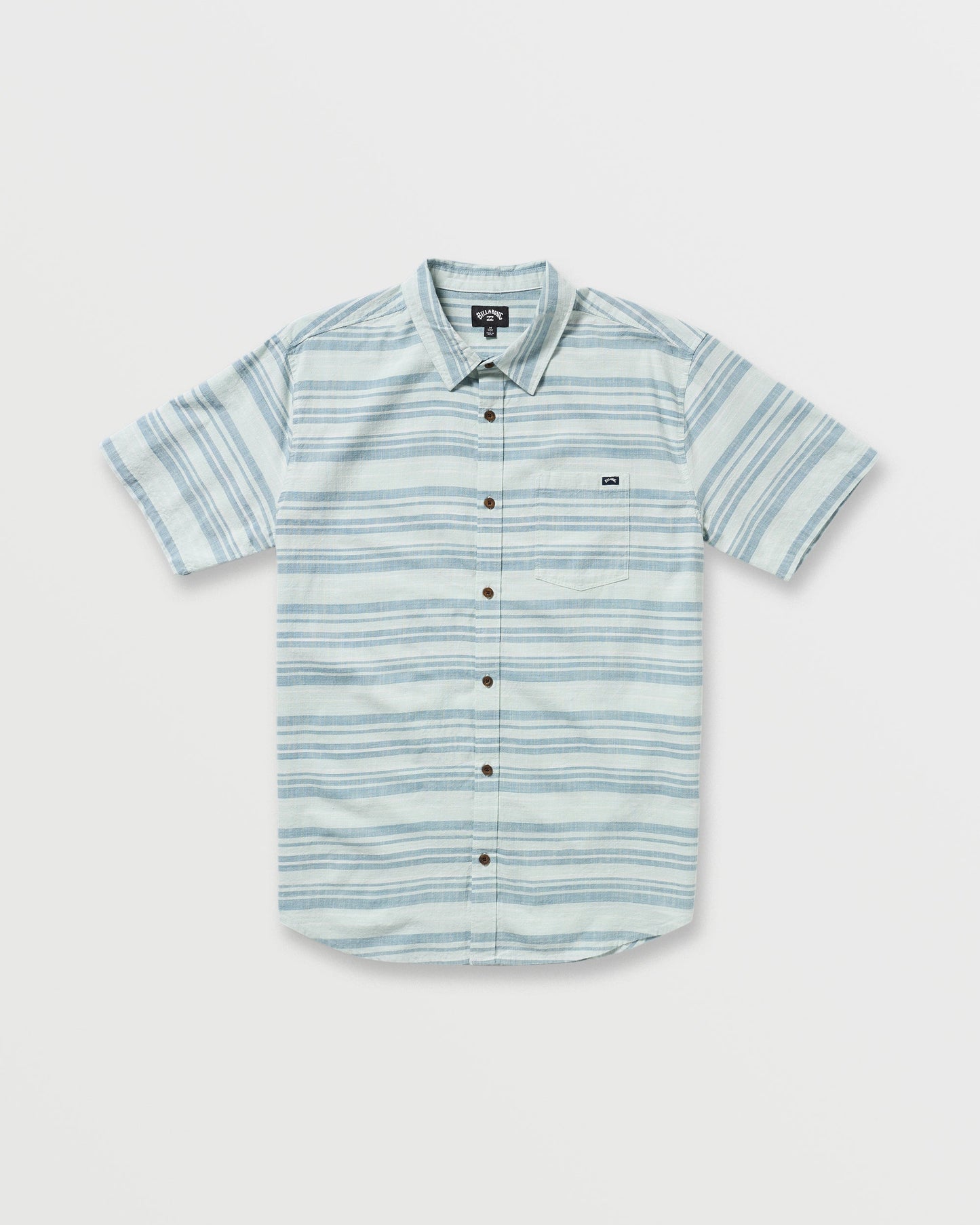 All Day Stripe Short Sleeve Shirt - Ash Blue