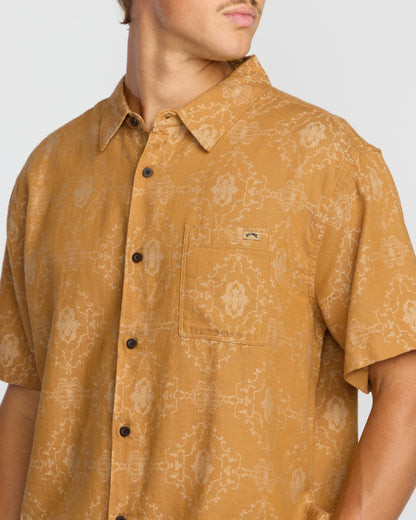 Sundays Jacquard Short Sleeve Shirt - Golden Haze