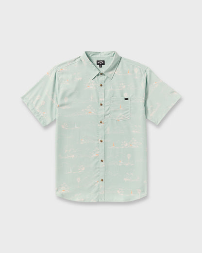 Sundays Lounge Short Sleeve Shirt - Green Ash