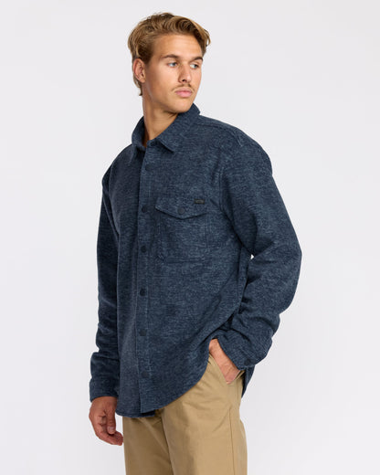 Furnace Long Sleeve Flannel Shirt - Navy