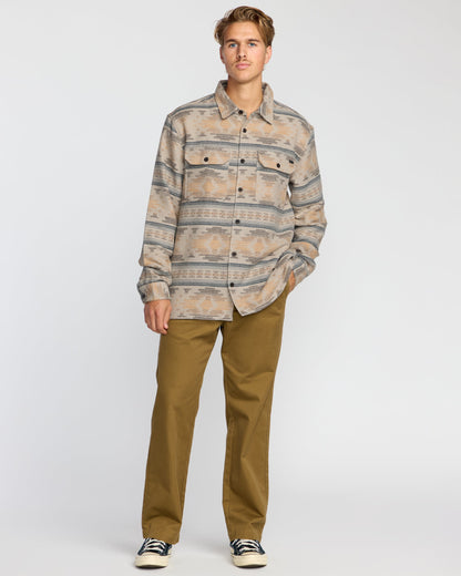 Offshore Jacquard Long Sleeve Flannel Shirt - Sand
