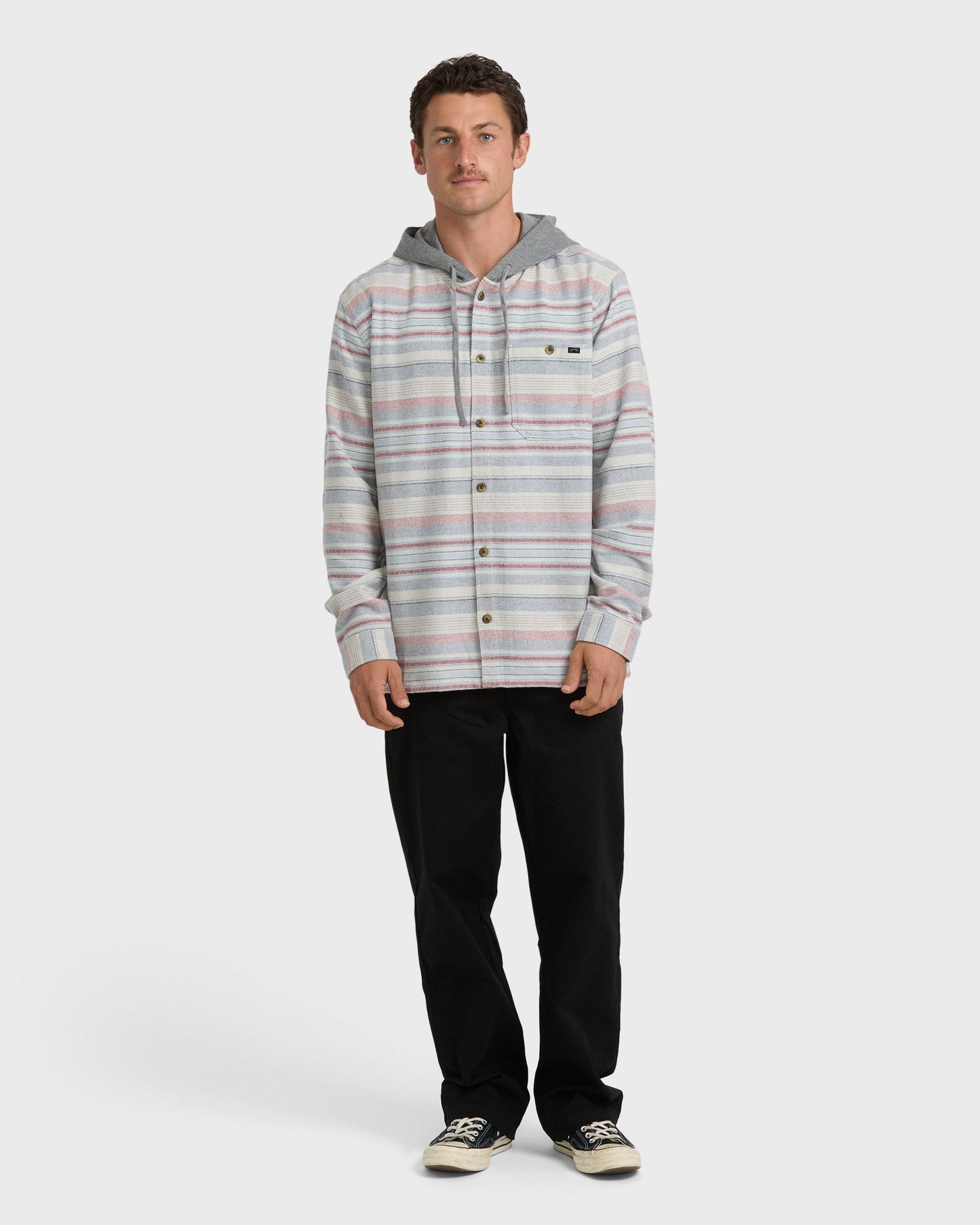 Baja Long Sleeve Flannel Shirt - Off White