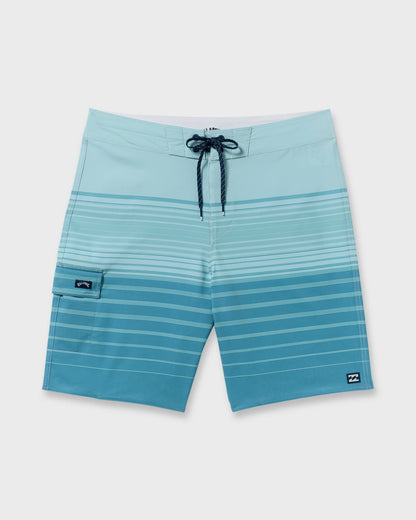 All Day Stripe Pro Performance 20" Boardshorts - Dusty Blue