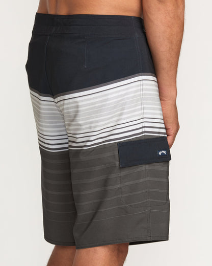 All Day Stripe Pro Performance 20" Boardshorts - Pewter