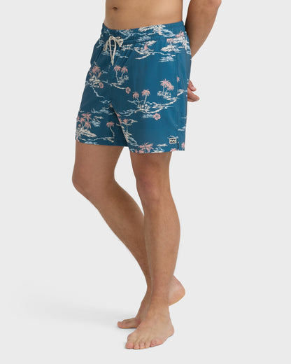 Lineup Laybacks 16" Trunks - Real Teal