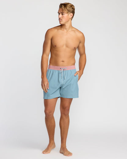 Dbah Panel Laybacks Swim Trunk - Washed Blue