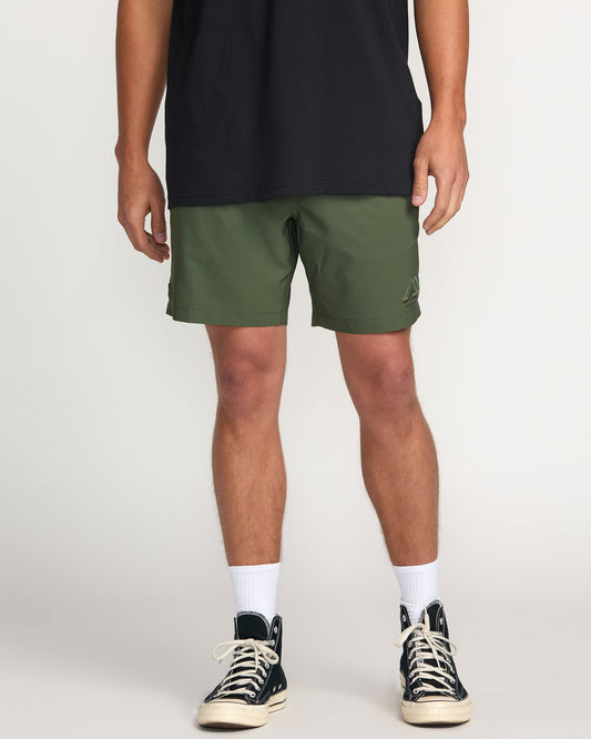 Surftrek Elastic Submersible 17" Hybrid Shorts - Dark Military