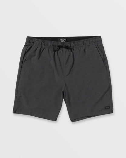Surftrek Perforated Elastic 17" Hybrid Shorts - Black
