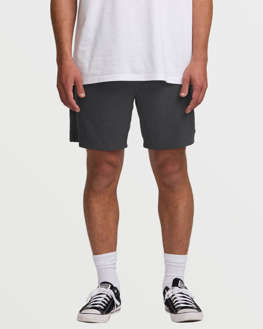 Surftrek Perforated Elastic 17" Hybrid Shorts - Black