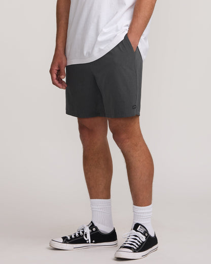 Surftrek Perforated Elastic 17" Hybrid Shorts - Black