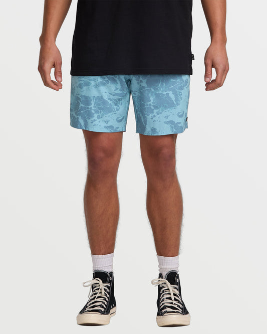 Surftrek Perforated Elastic 17" Hybrid Shorts - Glacier Blue