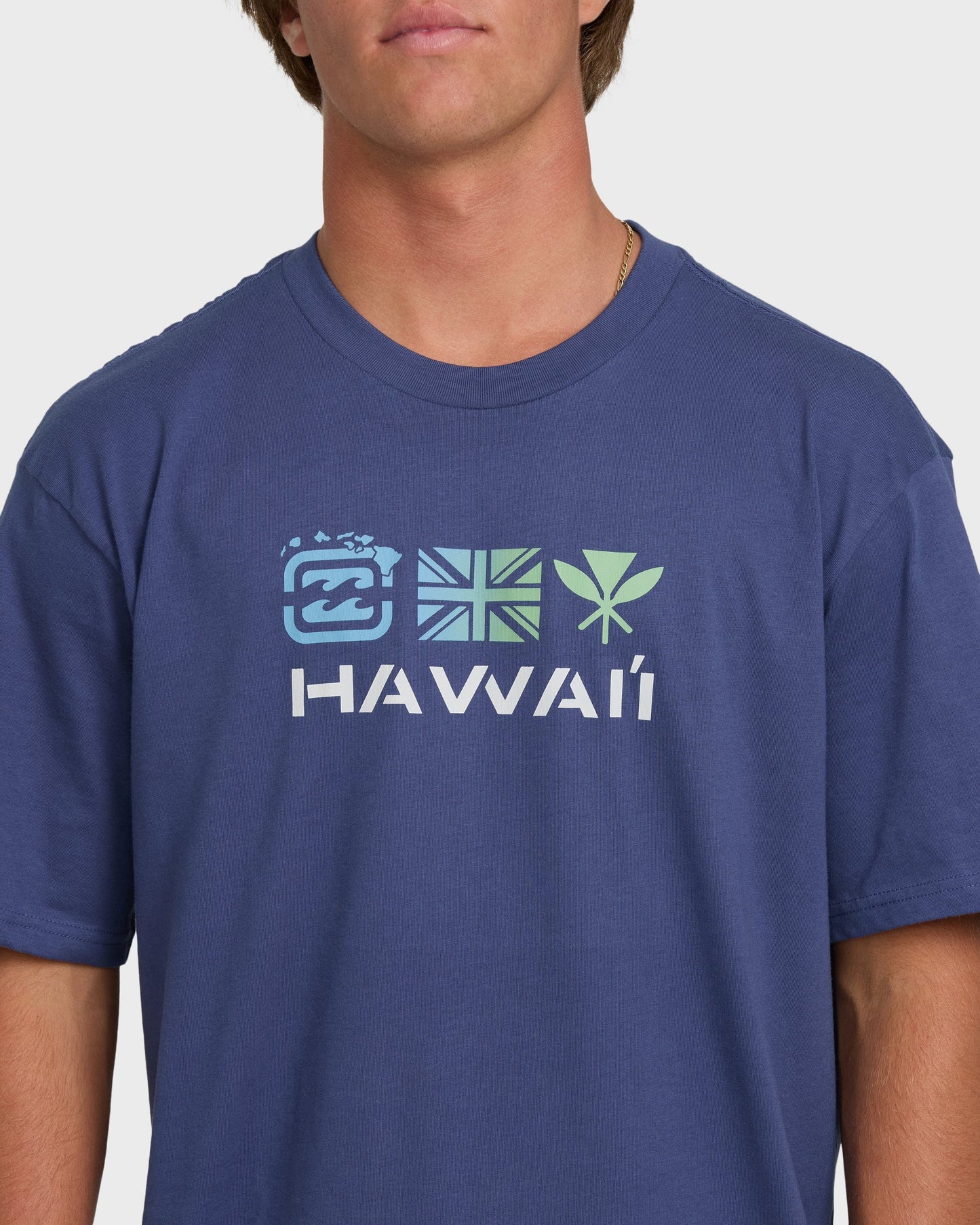 Kahili Hawaii Regular Tee - Washed Blue