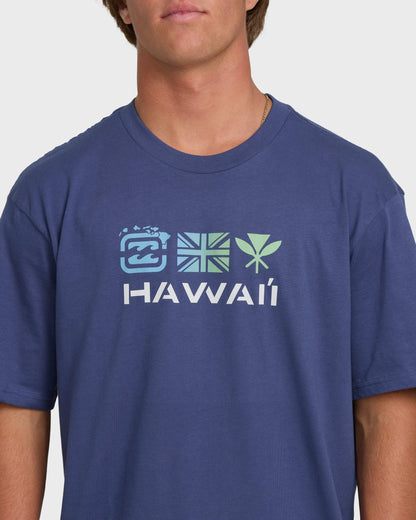Kahili Hawaii Regular Tee - Washed Blue
