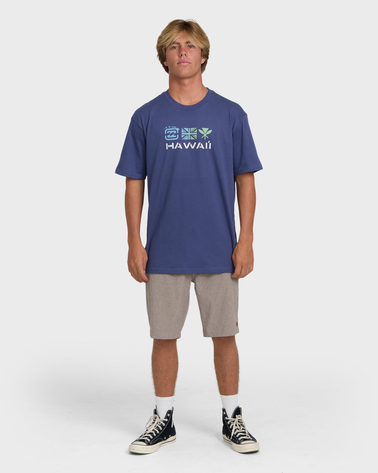 Kahili Hawaii Regular Tee - Washed Blue