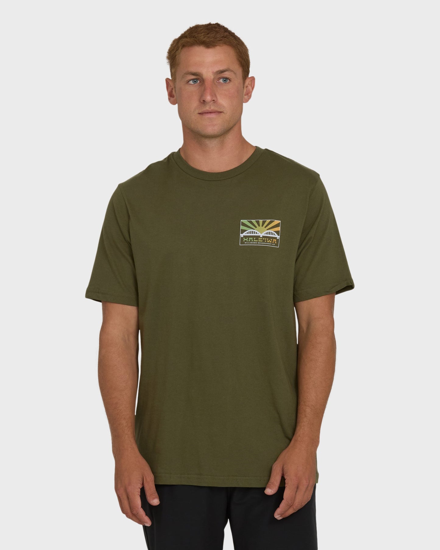 Haleiwa Rising Sun Short Sleeve T-Shirt - Army Green