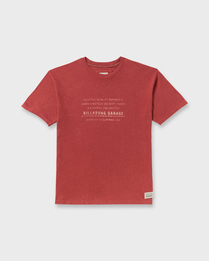The Label Garage Regular Short Sleeve T-Shirt - Burnt Red