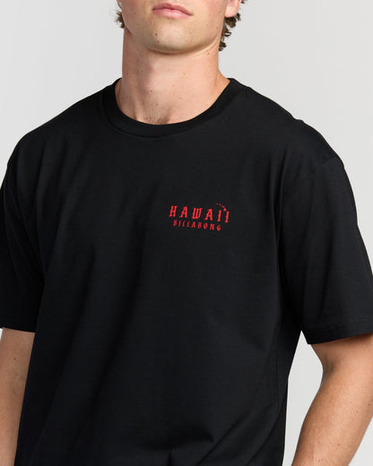 Skull Wave Hi Regular Short Sleeve T-Shirt - Black