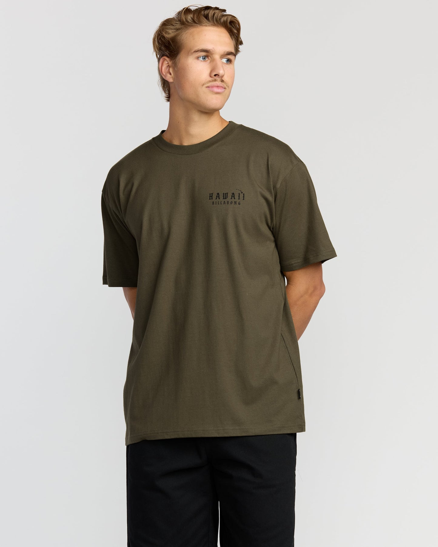 Skull Wave Hi Regular Short Sleeve T-Shirt - Military