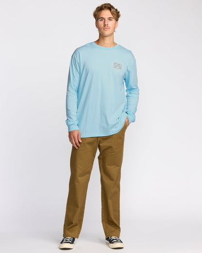 Crayon Wave Regular Long Sleeve T-Shirt - Coastal Blue